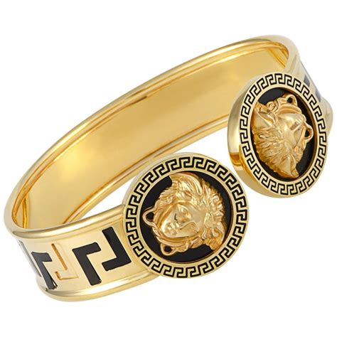 bague versace 18k|Versace goldtone bracelet.